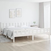 vidaXL Bedframe massief hout wit 180x200 cm 6FT Super King