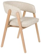 Zuiver Bright Eiken Eetkamerstoel Met Armleuningen Beige