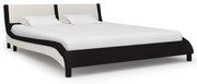 vidaXL Bedframe kunstleer zwart en wit 160x200 cm