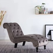 vidaXL Chaise longue fluweel grijs