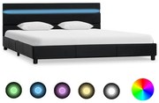 vidaXL Bedframe met LED kunstleer zwart 120x200 cm