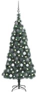 vidaXL Kunstkerstboom met LED's en kerstballen 120 cm PVC en PE groen