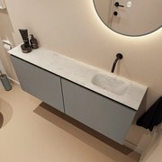 Mondiaz Ture DLux toiletmeubel 120cm smoke met wastafel opalo rechts zonder kraangat