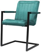 Eetkamerstoel - Lara met leuning - stof Element turquoise 15