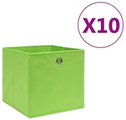 vidaXL Opbergboxen 10 st 28x28x28 cm nonwoven stof groen