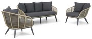 Stoel en Bank Loungeset 5 personen Wicker Taupe  Coco Coco Leonardo