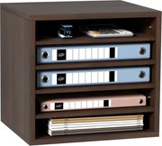 VEVOR 355 x 305 x 330 mm brievenbak bureau organizer, 2,3-5,6 cm verstelbaar A4 stapelbaar liggend, papierlade, opbergsysteem bureau organizer, archivering (bruin, 5 compartimenten)