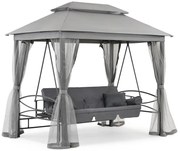Mooie Premium Garden Point metalen tuinschommel grijs