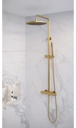 Brauer Gold Edition opbouw regendoucheset met staafhanddouche en hoofddouche 30cm geborsteld messing PVD