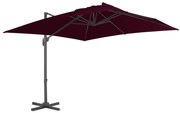 vidaXL Zweefparasol met aluminium paal 300x300 cm bordeauxrood