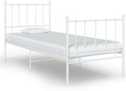 vidaXL Bedframe metaal wit 90x200 cm