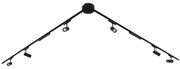 Railsysteem met 6 spots en 2 plafondlampen zwart 1-fase - Magnetic Gert Puntua