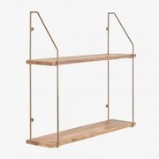 Daven Mangohouten Wandplank 2 Schappen - Sklum