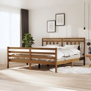 vidaXL Bedframe massief hout honingbruin 180x200 cm 6FT Super King