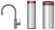 Quooker flex kokendwaterkraan - draaibare & uittrekbare uitloop - Combi incl. Cube reservoir - Warm / kokend / bruisend / gefilterd water - Gunmetal 22XGME-CUBE