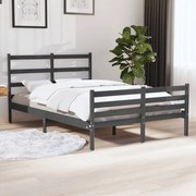 vidaXL Bedframe massief grenenhout grijs 150x200 cm 5FT King Size