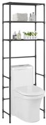 vidaXL Opbergrek voor boven toilet 3-laags 53x28x169 cm zwart