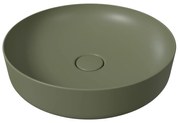 Salenzi Form ronde opbouw waskom met clickwaste mat legergroen 45cm