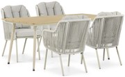 Tuinset 4 personen 180 cm Aluminium/rope Taupe Santika Furniture Santika