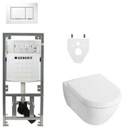 Villeroy Boch Subway 2.0 DirectFlush Toiletset - softclose - geberit reservoir - bedieningsplaat wit chroom sigma30 - wit 0701131/0124060/ga26028/sw61798/