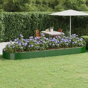 vidaXL Plantenbak 450x140x36 cm gepoedercoat staal groen