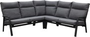 Pacific hoek loungeset 3 delig aluminium antraciet