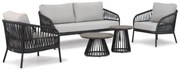 Stoel en Bank Loungeset 4 personen Aluminium/rope Grijs  Coco Puerto/Sorrento