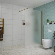 Fortifura Galeria inloopdouche - 120x200cm - mat glas - wandarm - Geborsteld koper PVD (Koper) SW797928/SW876702