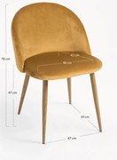 Set 4 fluwelen Vint Stoelen