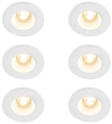 Set van 6 Inbouwspot wit 13 cm rond - Gypsy Stucco GU10 Binnenverlichting Gips Lamp