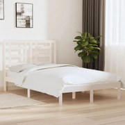 vidaXL Bedframe massief hout wit 120x190 cm 4FT Small Double