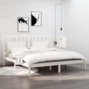 vidaXL Bedframe massief hout wit 180x200 cm 6FT Super King