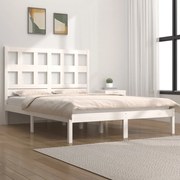 vidaXL Bedframe massief grenenhout wit 135x190 cm 4FT6 Double