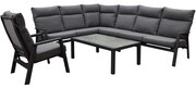 Pacific hoek loungeset 6 delig aluminium antraciet