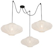 Japandi hanglamp wit 50cm 3-lichts - Plu
