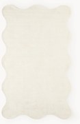 Handgeweven viscose vloerkleed Wavy met golvende rand