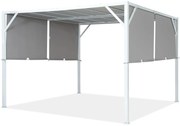 Metalowa pergola tarasowa Santorini 3 x 3 m biało-antracytowa Garden Point