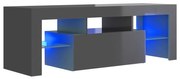 vidaXL Tv-meubel met LED-verlichting 120x35x40 cm hoogglans grijs