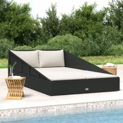 vidaXL Tuinbed 201x139 cm poly rattan zwart