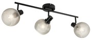 Design Spot / Opbouwspot / Plafondspot zwart met smoke glas 3-lichts - Chico Design E27 Binnenverlichting Lamp