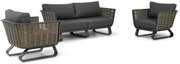 Stoel en Bank Loungeset 4 personen Aluminium/wicker Grijs  Santika Furniture Santika Tika