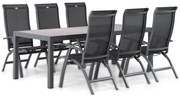 Tuinset 6 personen 220 cm Aluminium/Textileen /Aluminium/textileen Grijs Hartman Summerland/Residence