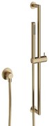 Crosswater 3ONE6 Design handdoucheset - glijstang - staafhanddouche - gladde doucheslang - wanduitloop - geborsteld messing TS803SF