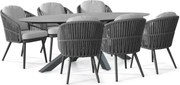 Tuinset 6 personen 240 cm Rope Grijs Santika Furniture Santika