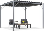 Antraciet terraspergola Tasos 3x3m Tuinpunt