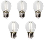 Set van 5 E27 LED lamp P45 schemersensor 3W 250 lm 3000K
