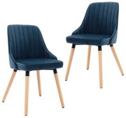 vidaXL Eetkamerstoelen 2 st fluweel blauw