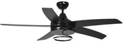 Plafondventilator zwart 132cm incl. LED met afstandbediening - Cool Anello