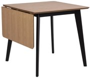 ROXY Natuurlijk eiken/onderstel zwart - OPKLAPBARE TAFEL VOOR KEUKEN/EETKAMER RETRO