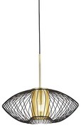 Design hanglamp goud met zwart 50 cm - Dobrado Design E27 rond Binnenverlichting Lamp